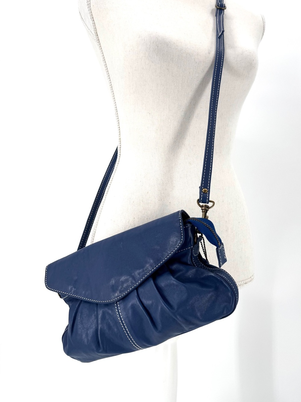 Latico Supple Leather Pleated Envelope Flap Crossbody/Clutch